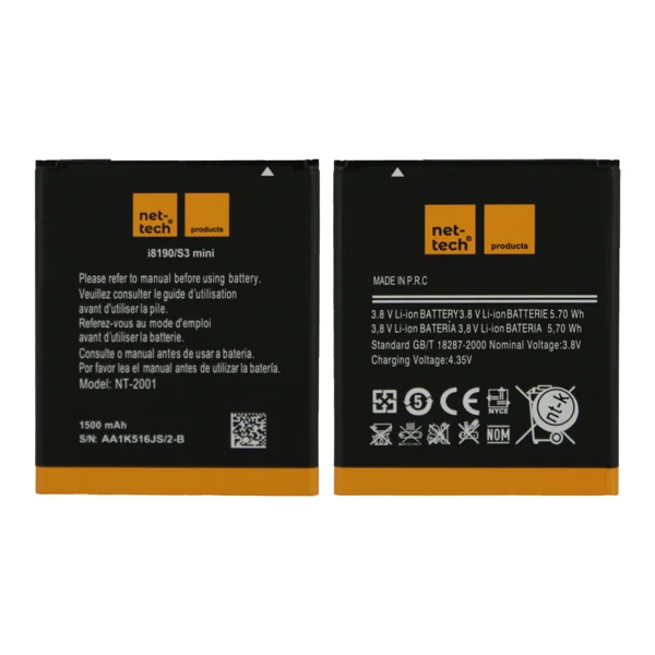 Teknonet Samsung Galaxy I8190 S3 Mini Uyumlu Nettech 1500 MAh Batarya NT-32421 - 1