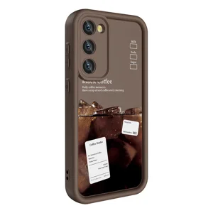 Galaxy S23 Kılıf Kamera Korumalı Baskılı Arka Yüzey Zore Klas Kapak - Koyu Kahve
