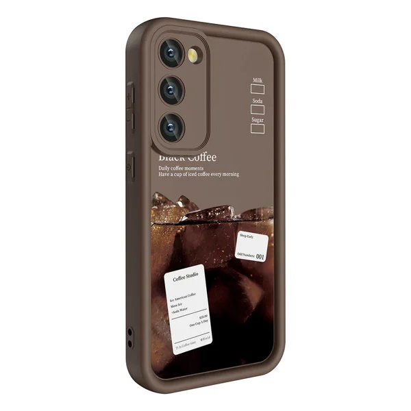 Galaxy S23 Kılıf Kamera Korumalı Baskılı Arka Yüzey Zore Klas Kapak - Koyu Kahve - 1