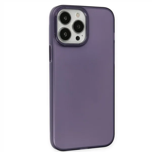 Nettech Apple iPhone 14 Pro Uyumlu Metal Kamera Çerçeveli Arka Koruma Kılıf (Mor) NT-96933 - 2