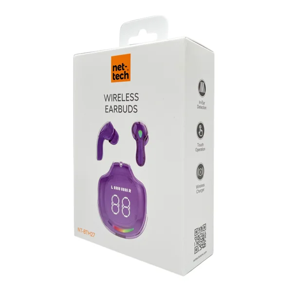 Nettech NT-BTH27 Kulakiçi Bluetooth Kulaklık (Lila) NT-107865