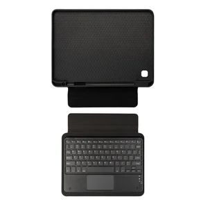 Galaxy Tab A7 Lite T225 Zore Border Keyboard Bluetooh Bağlantılı Standlı Klavyeli Tablet Kılıfı - Siyah