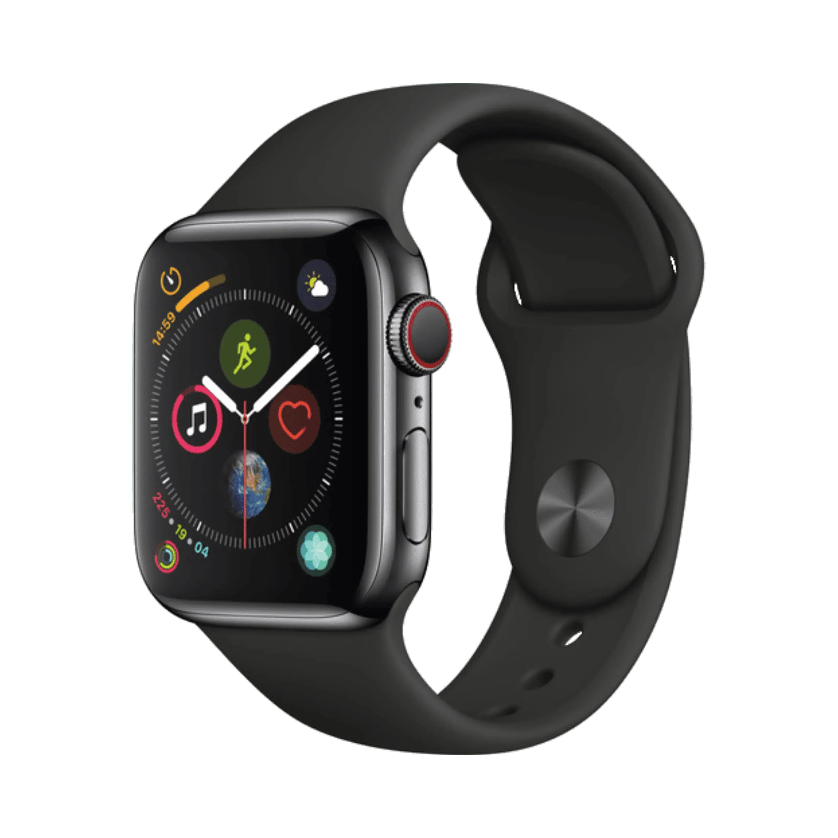 Apple Watch Series 4 - Paslanmaz Çelik - 40mm - Cellular - Gece yarısı