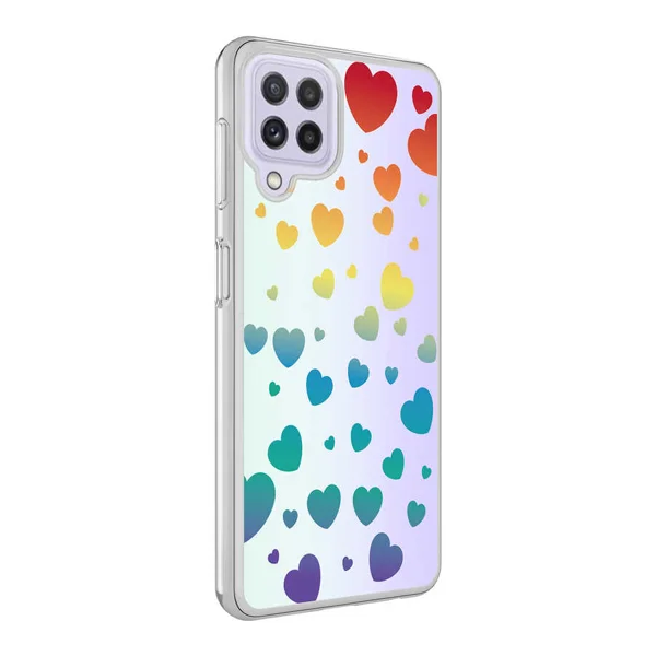 Galaxy M22 Kılıf Zore M-Blue Desenli Kapak - Heart No3 - 3