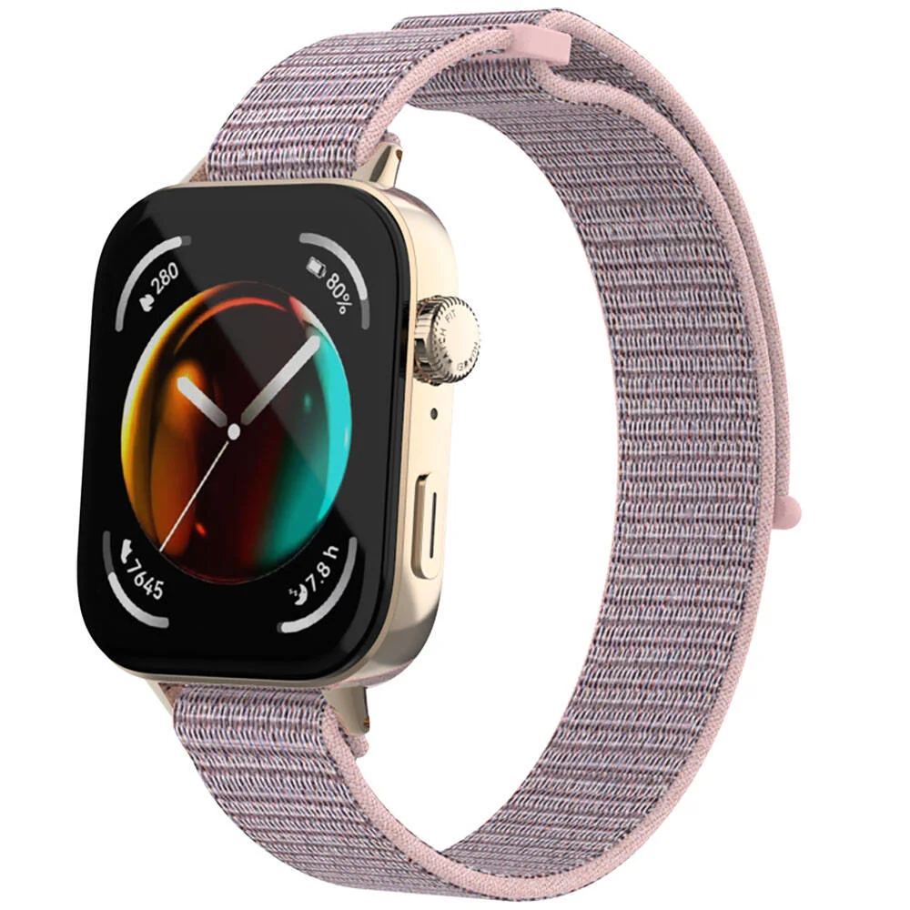 Huawei Watch Fit 3 Zore KRD-03 Hasır Kordon - Pink Sand