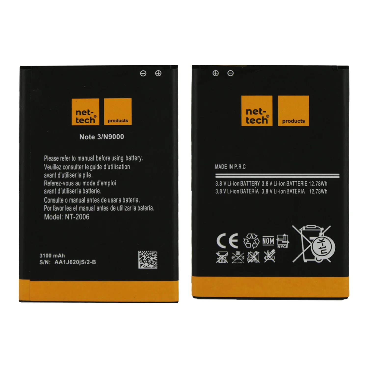 Teknonet Samsung Galaxy N9000 Note 3 Uyumlu Nettech 2900 MAh Batarya NT-32427