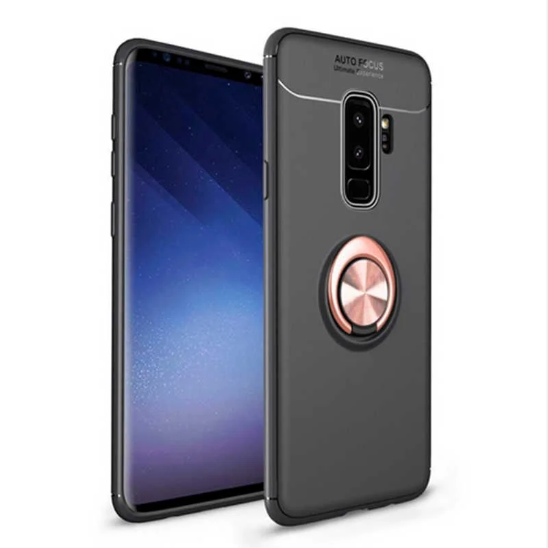 Galaxy S9 Plus Kılıf Zore Ravel Silikon Kapak - Siyah-Rose Gold