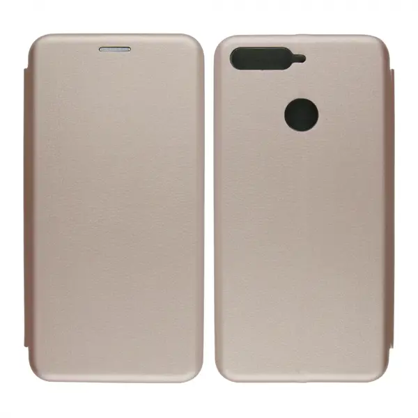 Nettech Huawei Y6 2018 Uyumlu Lüx Seri Kapaklı Kılıf (Rose Gold) VR-18221