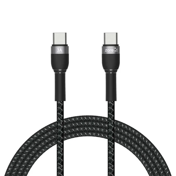 Zore Shira Serisi Type-C to Type-C PD Kablo 2m - Siyah - 1