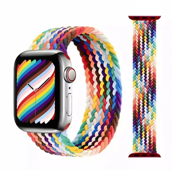 Nettech Apple Watch Seri 42/44 mm Uyumlu İp Örgü Bileklik (Karışık Renk) NT-92336 - 2