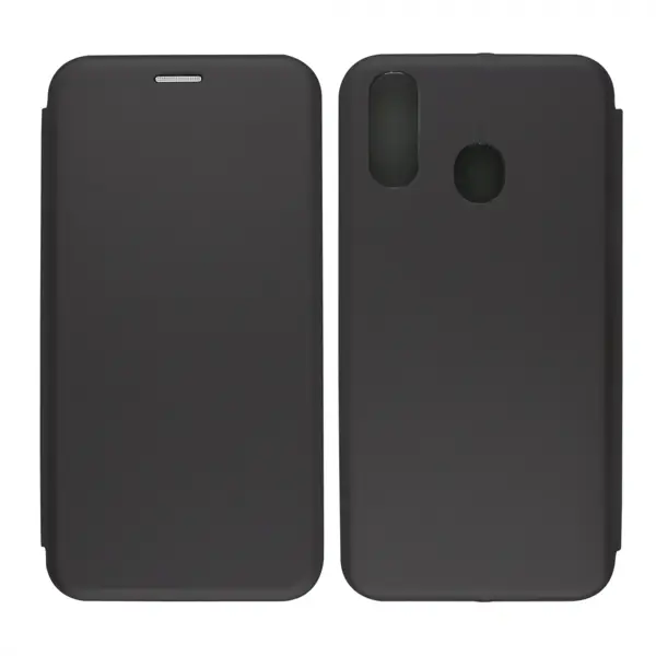 Nettech Samsung Galaxy A20 Uyumlu Lüx Seri Kapaklı Kılıf (Siyah) VR-18163