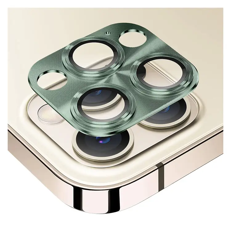 Nettech Apple iPhone 12 Pro Max Uyumlu Metalik Seri Kamera Cam Koruyucu (Yeşil) NT-90383