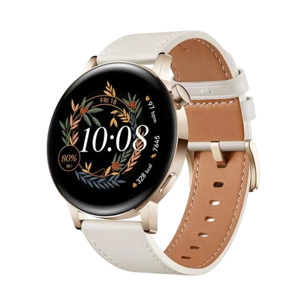 Huawei Watch GT3 Elegant - Paslanmaz Çelik - 42mm - GPS - Beyaz - 1