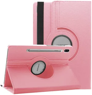 Galaxy Tab S7 Plus T970 Zore Dönebilen Standlı Kılıf - Pembe