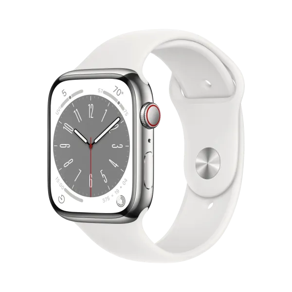 Apple Watch Series 8 - Paslanmaz Çelik - 45mm - Cellular - Gümüş - 1