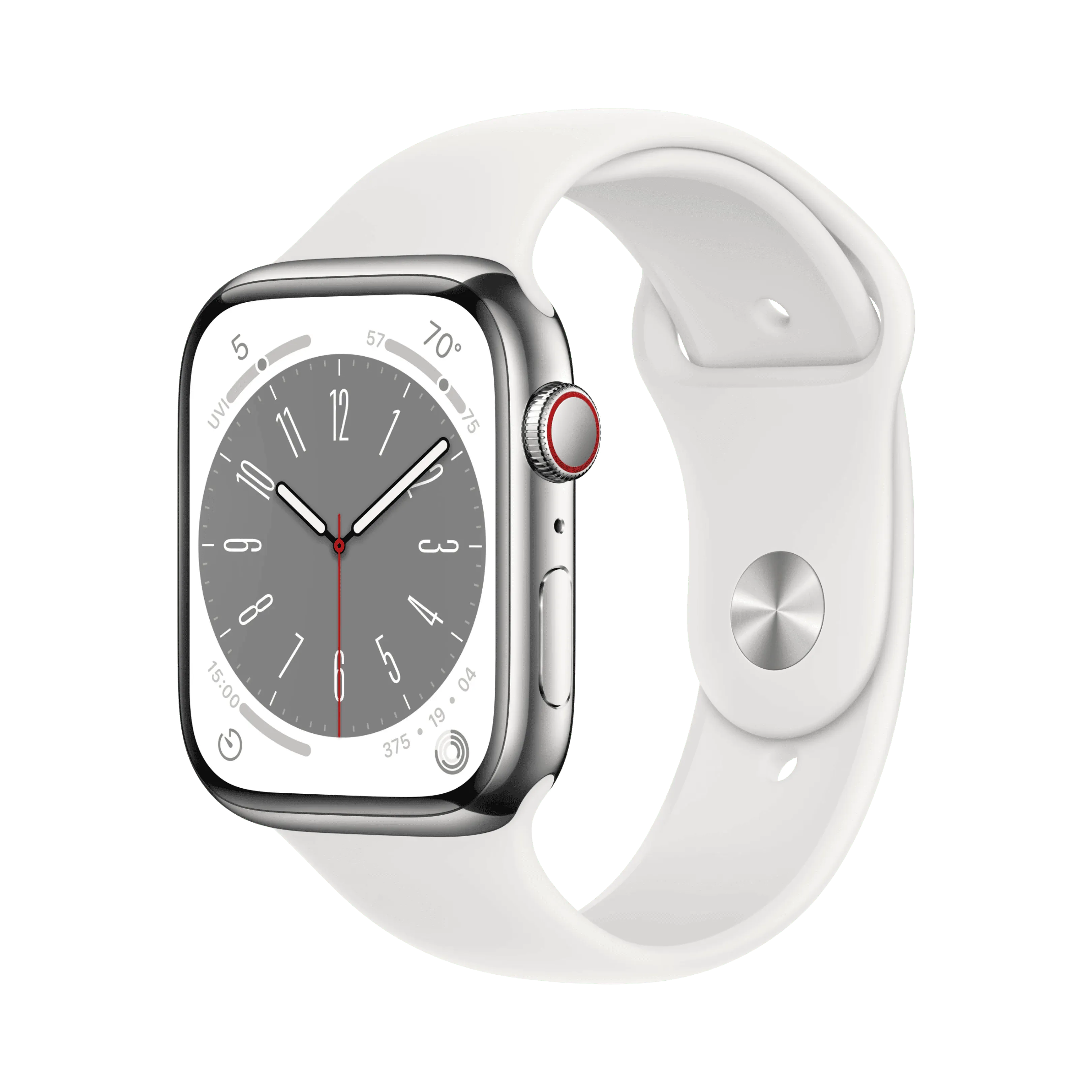Apple Watch Series 8 - Paslanmaz Çelik - 45mm - Cellular - Gümüş