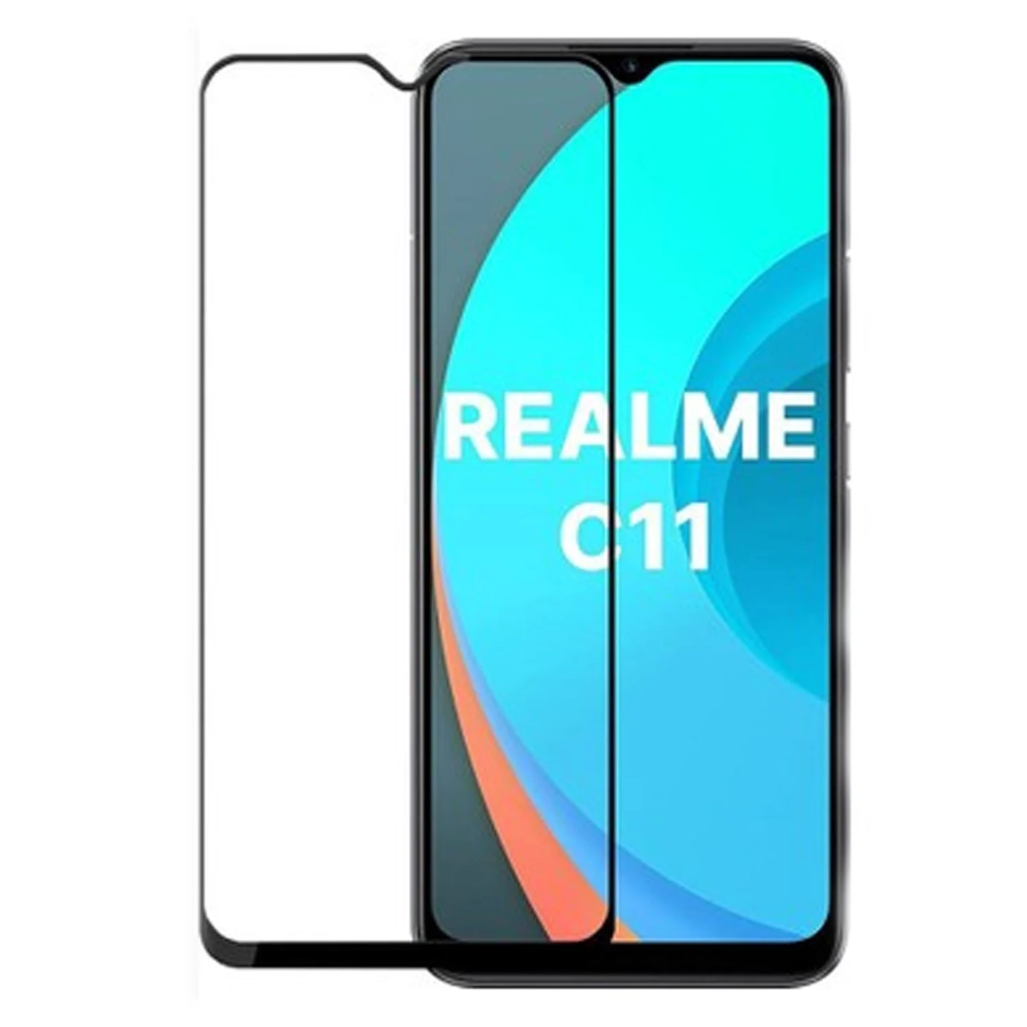 Nettech Realme C11 4G Uyumlu 5D Glas Full Cam Koruyucu (Siyah) NT-98515