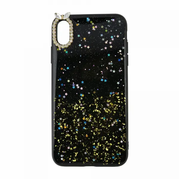 Nettech Apple iPhone XS Max Uyumlu Simli Arka Koruma Kılıf (Siyah) VR-17878