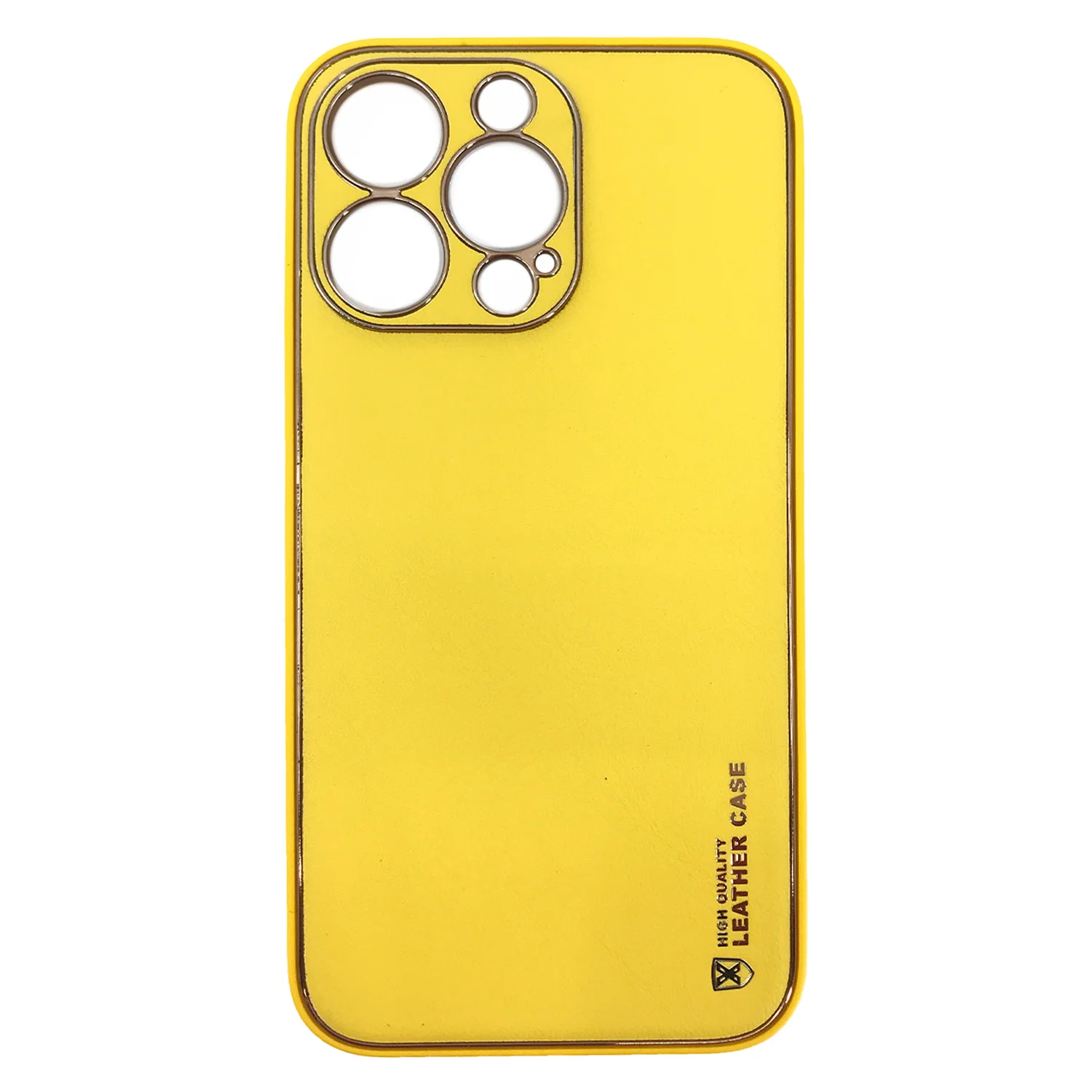 Nettech Apple iPhone 13 Pro Uyumlu Coco Leather Seri Arka Koruma Kılıf (Sarı) NT-90463