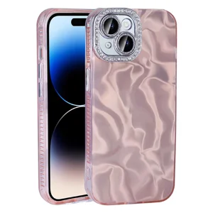 Apple iPhone 15 Plus Kılıf Airbagli Parlak Taş Detay Tasarımlı Zore Esila Kapak - Pembe