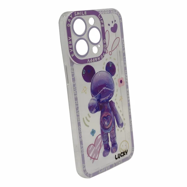 Nettech Apple iPhone 13 Pro Uyumlu Kristal Carachter Seri Arka Koruma Kılıf (Mor) NT-94956 - 2