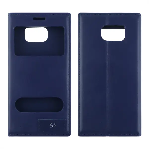 Nettech Samsung Galaxy G920 S6 Uyumlu Kapaklı Kılıf Kapaklı Kılıf (Lacivert) VR-4923