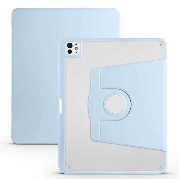 Apple iPad Pro 13 2024 Kılıf Zore Termik Kalem Bölmeli Dönebilen Standlı Kılıf - Mavi - 1