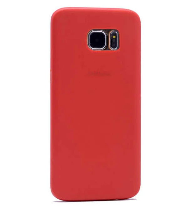 Galaxy S7 Edge Kılıf Zore 1.Kalite PP Silikon - Kırmızı - 1