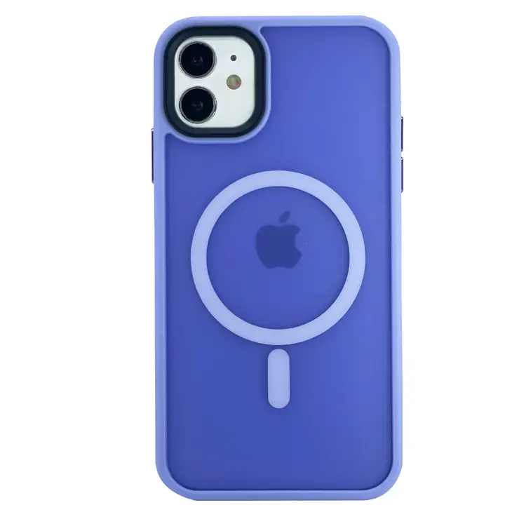 Nettech Apple iPhone 11 Uyumlu Mat Renkli MagSafe Arka Koruma Kılıf (Mor) NT-101307