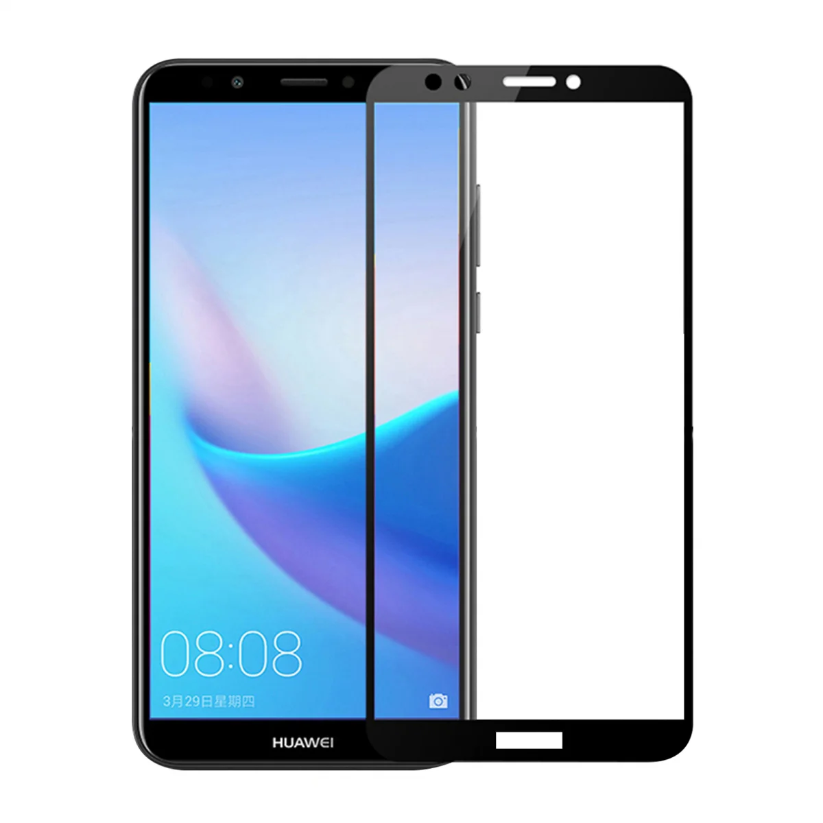 Nettech Huawei Y7 2018 Uyumlu 5D Glas Full Cam Koruyucu (Siyah) VR-14880
