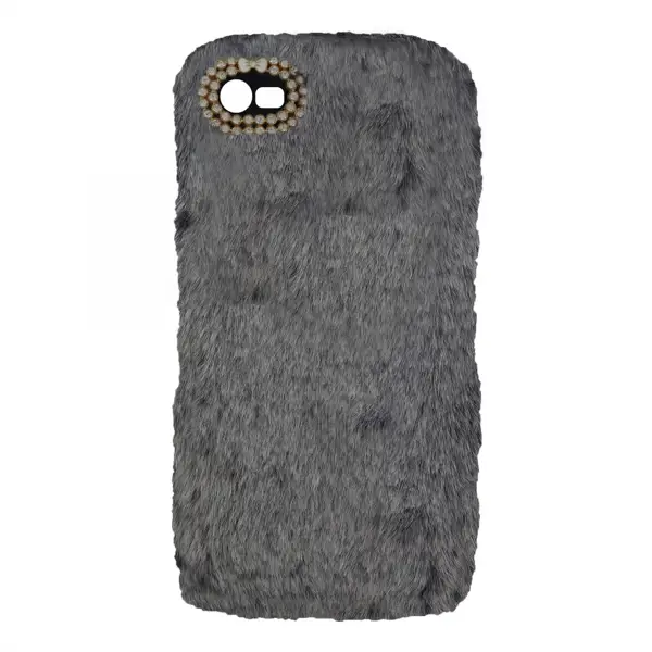 Nettech Apple iPhone 8 Uyumlu Peluş Arka Koruma Kılıf (Gri) VR-13030