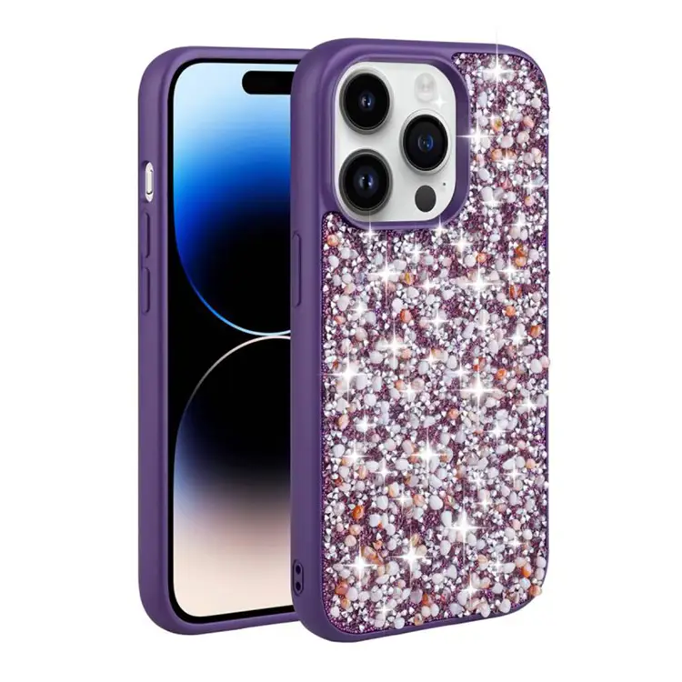 Nettech Apple iPhone 14 Pro Uyumlu NT-N016 Taşlı Arka Koruma Kılıf (Karışık Renk) NT-105328