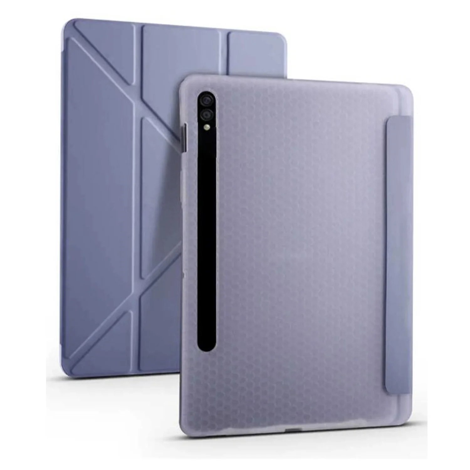 Nettech Samsung Galaxy Tab S7 FE LTE SM-T733 64 GB 12.4 Uyumlu Flip Prizma Seri Kapaklı Kılıf (Füme) NT-105346