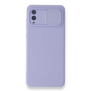 Nettech Samsung Galaxy A02 Uyumlu Kızaklı Kamera Korumalı Arka Koruma Kılıf (Lila) NT-87133