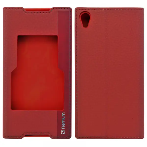 Nettech Sony Xperia Z5 Premium Uyumlu Kapaklı Kılıf Kapaklı Kılıf (Kırmızı) VR-4980
