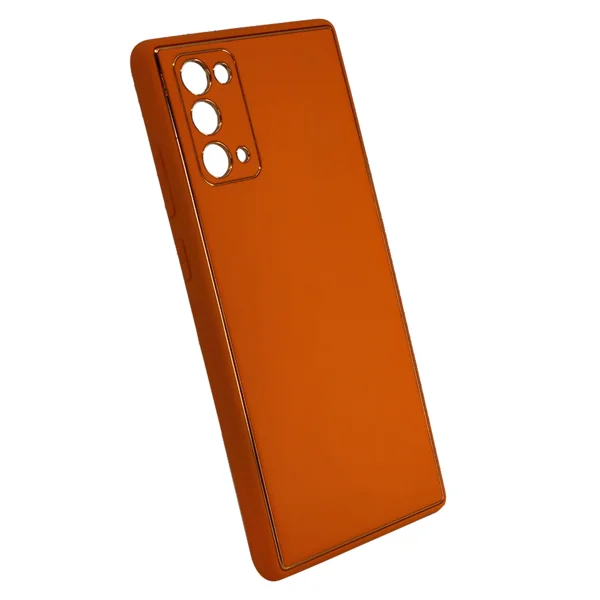 Nettech Samsung Galaxy Note 20 Uyumlu Coco Leather Seri Arka Koruma Kılıf (Turuncu) NT-93458 - 2