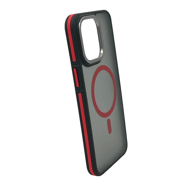 Nettech Apple iPhone 15 Pro Uyumlu Metal Çerçeveli Skın Frıendly Magsafe Seri Arka Koruma Kılıf (Kırmızı) NT-104034 - 2