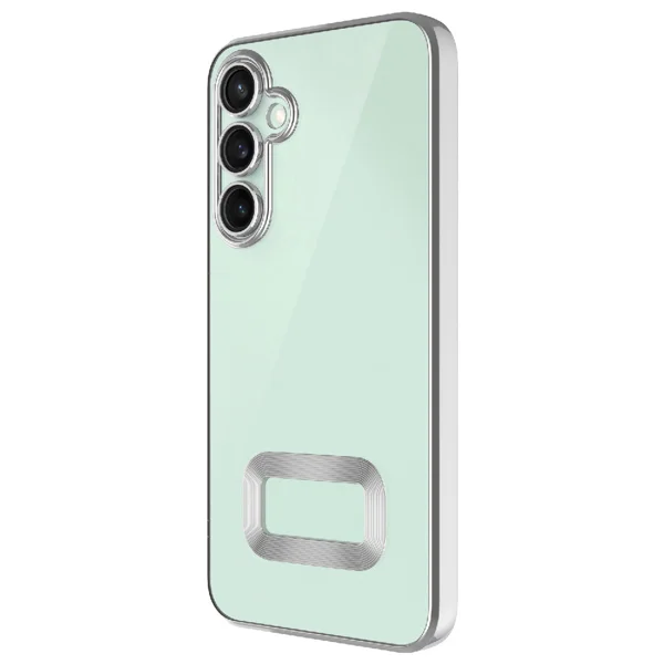 Galaxy A26 Kılıf Kamera Korumalı Logo Gösteren Zore Omega Kapak - Gümüş - 1