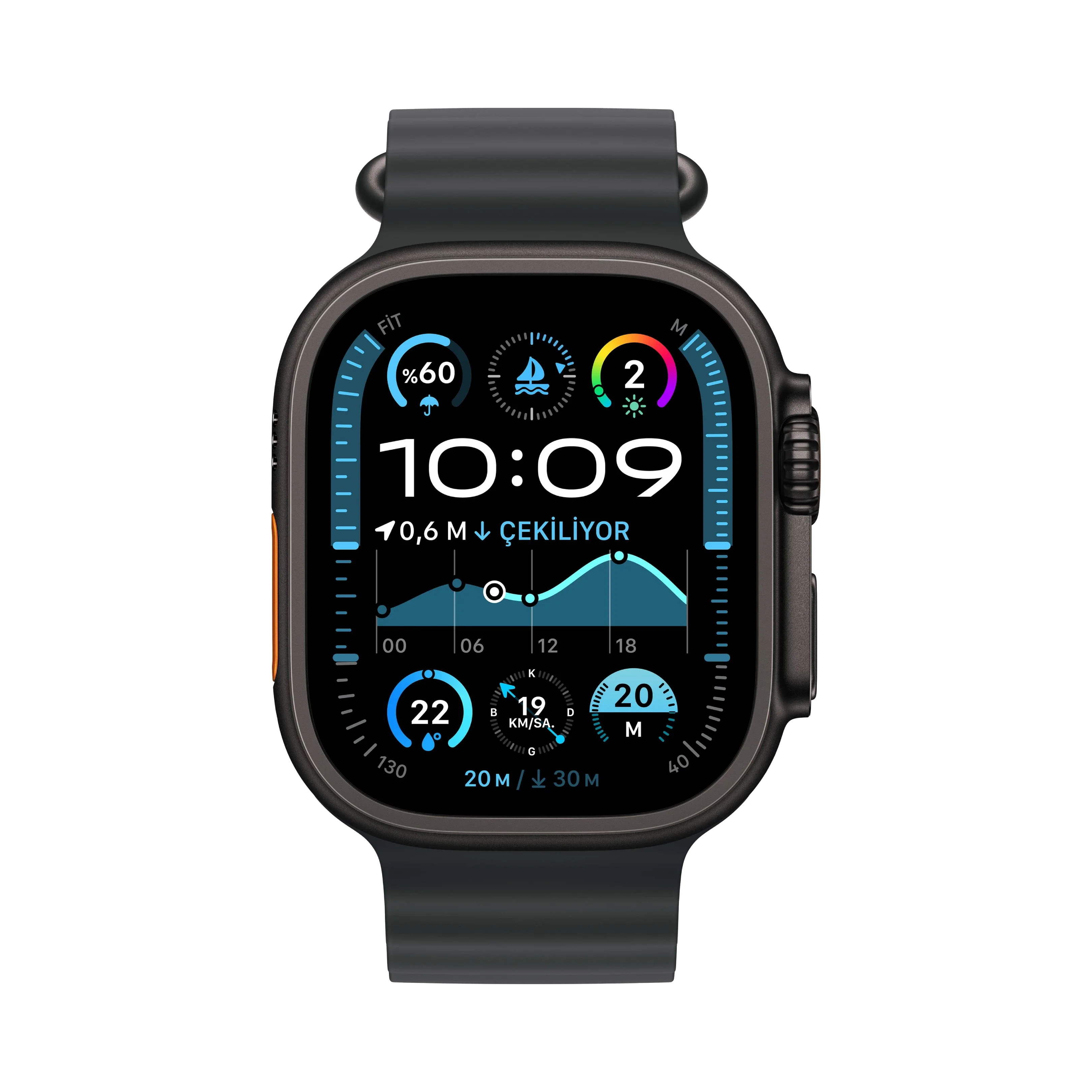 Apple Watch Ultra 2 - Titanyum - 49mm - GPS - Gece yarısı