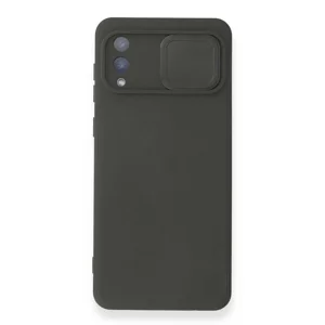 Nettech Samsung Galaxy A02 Uyumlu Kızaklı Kamera Korumalı Arka Koruma Kılıf (Siyah) NT-87130