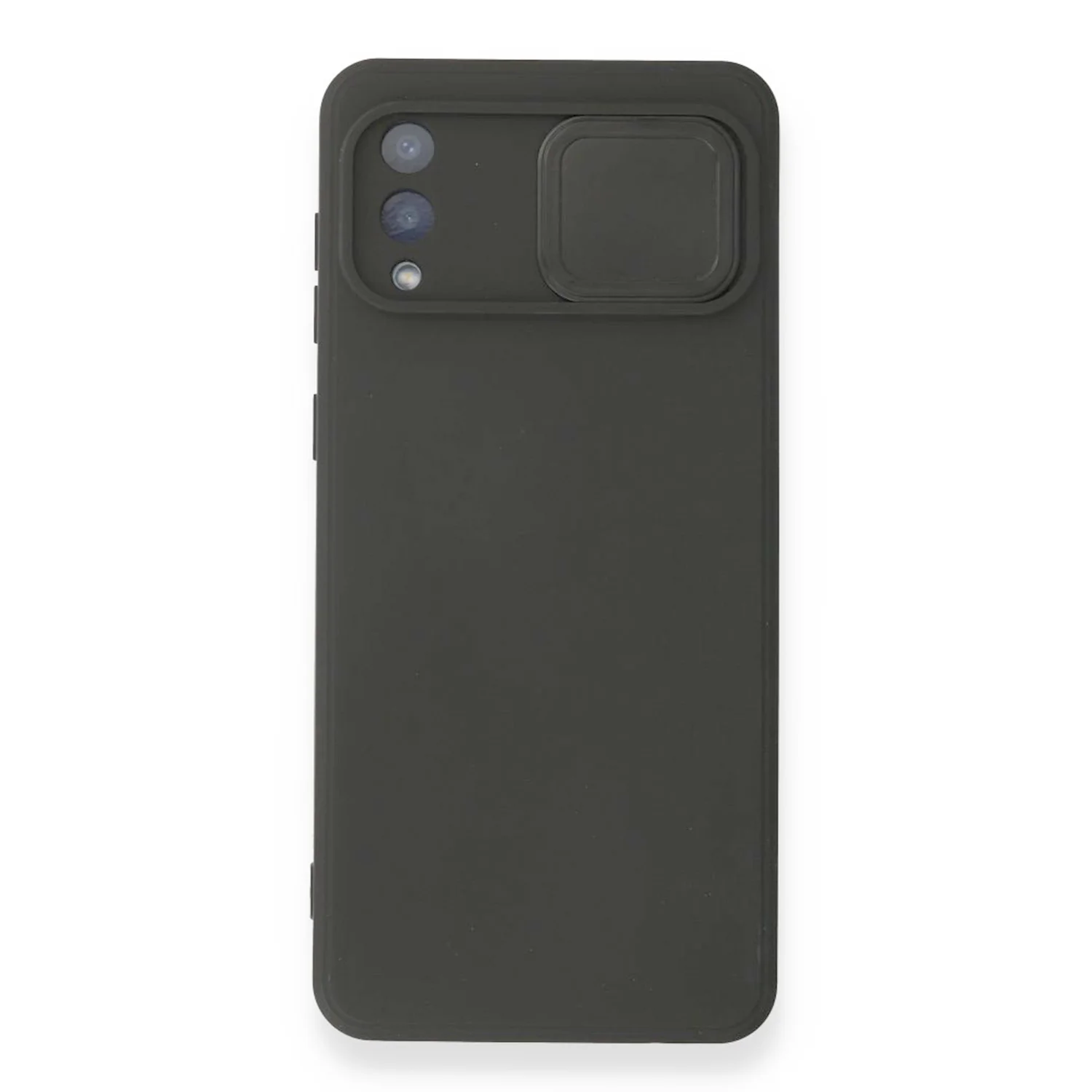 Nettech Samsung Galaxy A02 Uyumlu Kızaklı Kamera Korumalı Arka Koruma Kılıf (Siyah) NT-87130