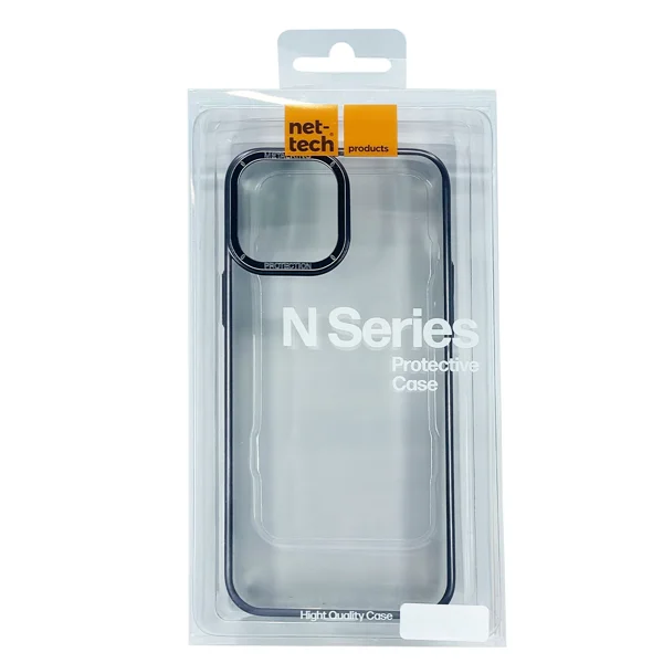Nettech Apple iPhone 14 Pro Uyumlu Mika Renkli Metal Çerçeveli Seri Arka Koruma Kılıf (Siyah) NT-100987 - 3