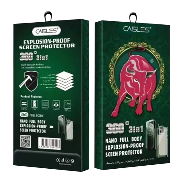 Caısles Apple iPhone 12 Uyumlu Ön-Arka-Kamera Set Matte Full Body 3in1 Nano Ekran Koruyucu (Siyah) NT-91154 - 2