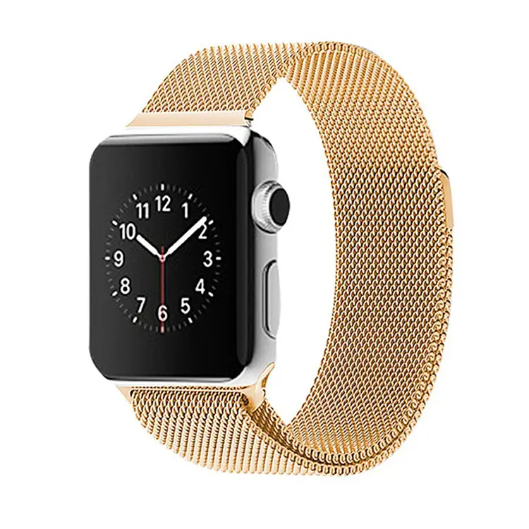 Nettech Apple Watch Seri 44/42 mm Uyumlu Silikon Kordon (Gold) NT-79659