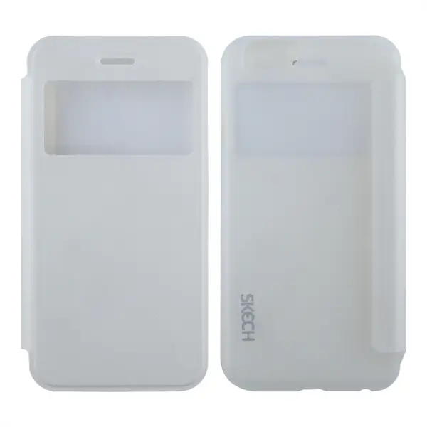 Nettech Apple iPhone 6S Uyumlu Pencereli Kapaklı Kılıf (Beyaz) VR-9340