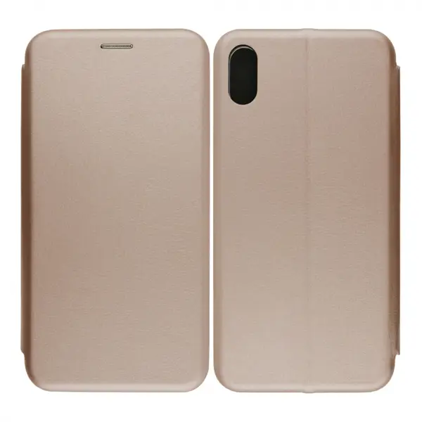 Nettech Apple iPhone XS Max Uyumlu Lüx Seri Kapaklı Kılıf (Rose Gold) VR-18174