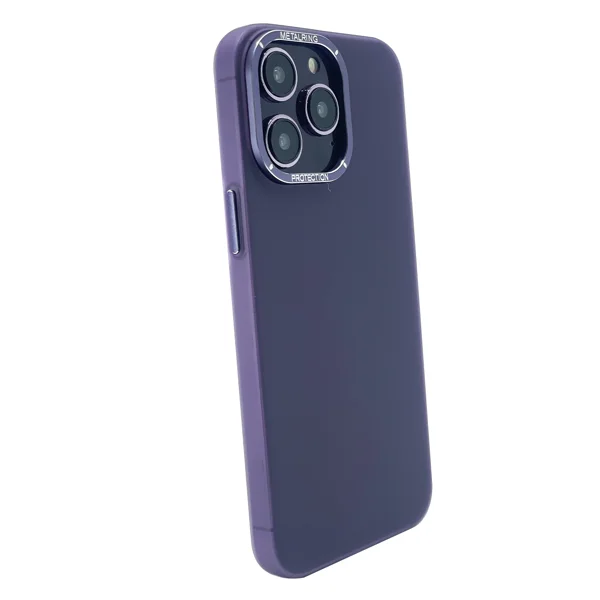 Nettech Apple iPhone 14 Pro Uyumlu Metal Çerçeveli Stil Seri Arka Koruma Kılıf (Mor) NT-101657 - 2