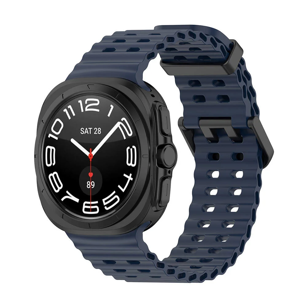 Galaxy Watch Ultra 47mm Zore KRD-118 Tırtıklı Tasarım Silikon Kordon - Midnight Blue