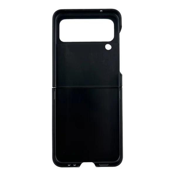 Nettech Samsung Galaxy Z Flip 4 Uyumlu Suni Deri Arka Koruma Kılıf (Siyah) NT-104167 - 2
