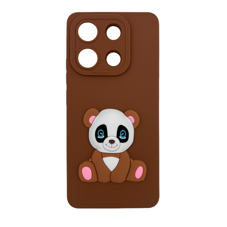Nettech Xiaomi Redmi Note 13 5G Uyumlu Maskot Seri Arka Koruma Kılıf (Kahverengi) NT-109853